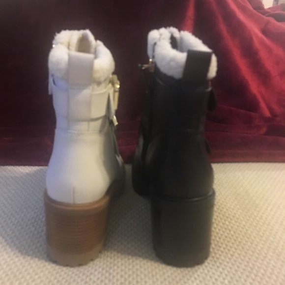 New Nine West Boots Sz 9.5 White & 10 black buckle - Picture 4 of 8